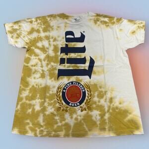 MILLER LITE BEER Men’s Large Cotton Tie Dye T-Shirt